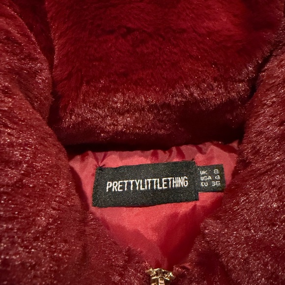 PrettyLittleThing Deep Red Puffer Jacket - Picture 4 of 4